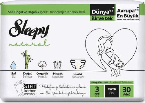 Sleepy Natural Bebek Bezi Midi 30 Adet