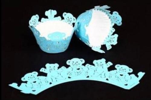 CUPCAKE KENAR DANTELİ - AYICIK MAVİ