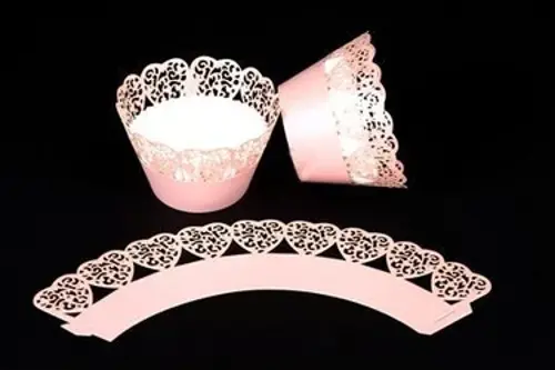 CUPCAKE KENAR DANTELİ - KALP PEMBE