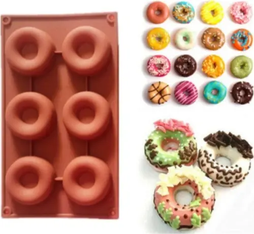 DONUT SİLİKON KALIBI 6'LI