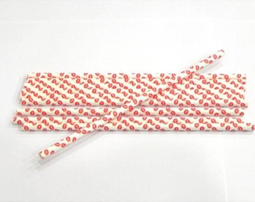 KAĞIT PİPET 20 CM - Ø6MM. DUDAK DESENLİ / 25 ADET
