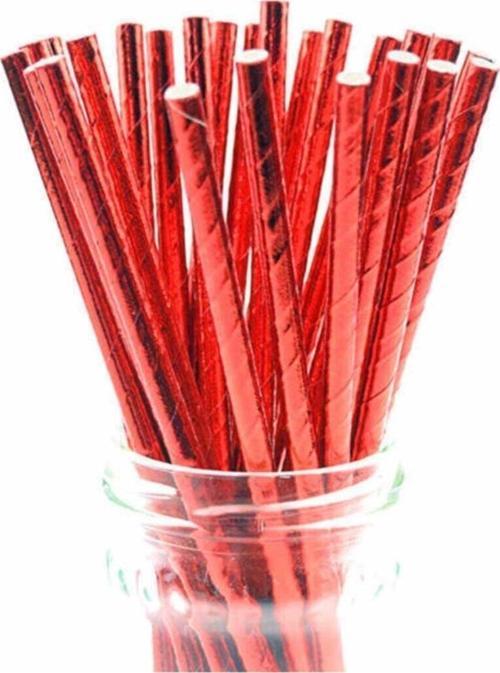 KAĞIT PİPET 20 CM - Ø6MM. PARLAK KIRMIZI / 25 ADET