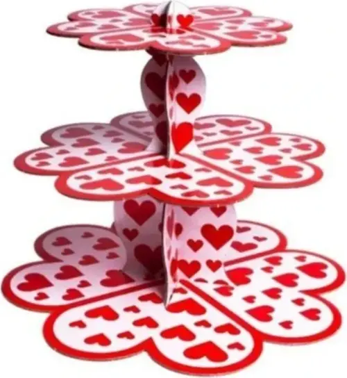 MYEBI KARTON CUPCAKE STANDI KIRMIZI KALPLİ