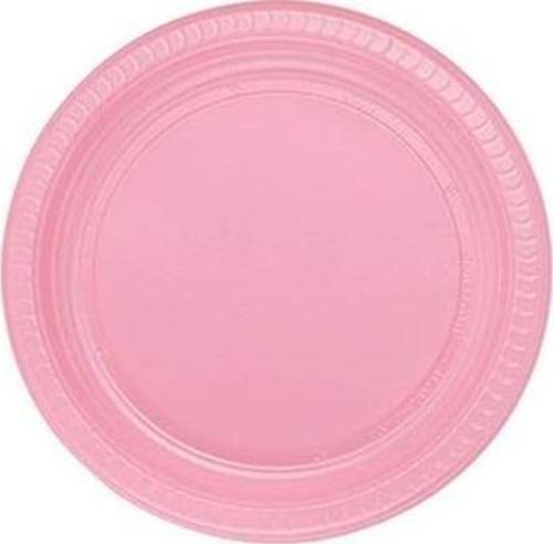 PLASTİK TABAK PEMBE 25 ADET 23cm.