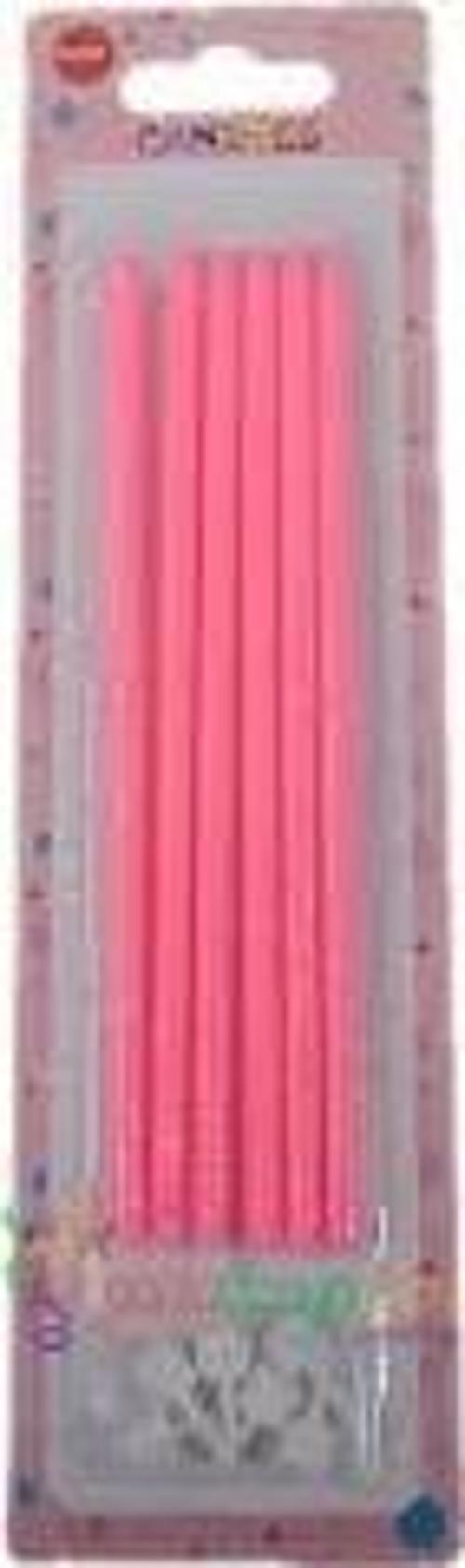 SİMLİ MUM 14CM PEMBE 6'LI SET