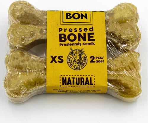 Deri Köpek Çiğneti Pres Kemik 7cm Natural