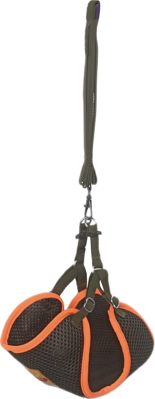 Kedi Köpek Havalı Göğüs Tasma Seti Small 32-40 cm + 130 cm Haki Turuncu