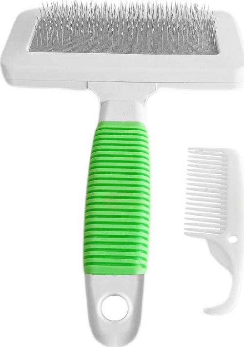 Temizleme Aparatlı Kedi Köpek Tarağı 7 cm-14 cm Small Yeşil
