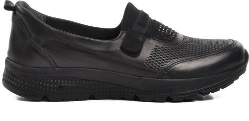 017-C Siyah Hakiki Deri Kadın Günlük Ayakkabı