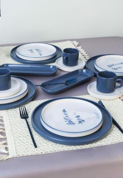 Stackable Blue Magic Kahvaltı Takımı 18 Parça 4 Kişilik
