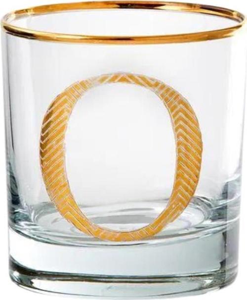 O Harfli Gold Altın Yaldızlı Viski Kadeh Bardak Jumbo Serisi