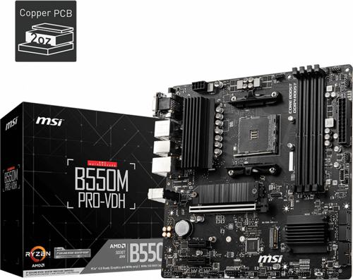 B550M Pro-Vdh Am4 Ddr4 4400 Hdmı Dvg Vga  M.2 Usb3.2 Matx Amd Anakart