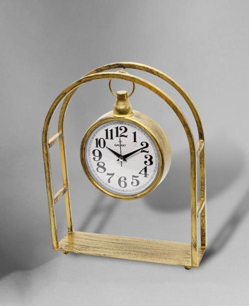 Premium Serisi Kafes Ofis ve Masa Saati Metal Kadran Gold