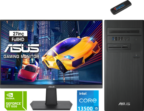Expertcenter Intel I5 13500 64GB 4tb SSD 4GB/GT1030 27" Monitör WINDOWS11PRO Masaüstü Blgisayar H1S500TE-5135000020W60 + Zetta USB Bellek