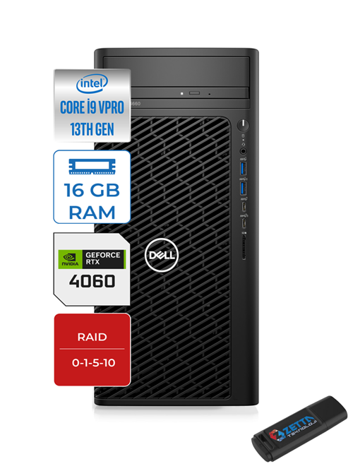 Precision T3660 Intel I9 13900 Vpro 16GB Ddr5 1tb HDD 1tb SSD 8gb Rtx 4060 Nvıdıa W11 Pro T3660R4603+ZETTABELLEK