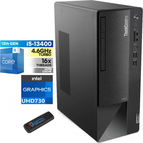 Thinkcentre Neo 50T Gen4 Intel I5 13400 32GB 2tb SSD Freedos Masaüstü Blgisayar 112JD0035TR14+ZETTAUSBBELLEK