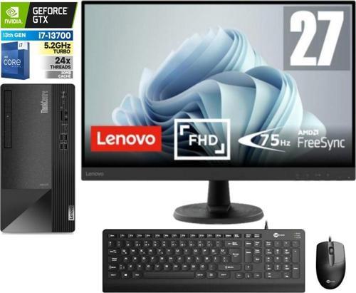 Thinkcentre Neo 50T Gen4 Intel I7 13700 32GB 1tb SSD 4GB/GT1650 Freedos 27" Mon.masaüstü Blgisayar 912JB005ATR13 + Zetta USB Bellek