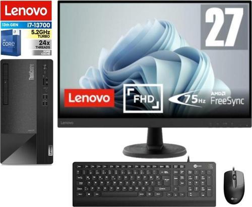 Thinkcentre Neo 50T Gen4 Intel I7 13700 64GB 512GB SSD Freedos 27" Fhd Monitör Masaüstü Blgisayar 512JB005ATR17 + Zetta USB Bellek