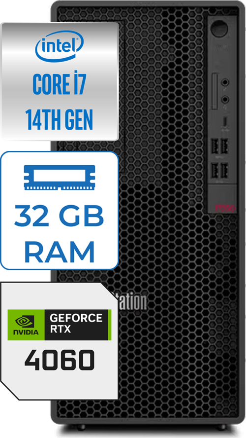 Thinkstation P2 Intel Core Vpro İ7-14700 32GB Ddr5 512GB SSD 8gb RTX4060 Freedos  30FSS0VJ007