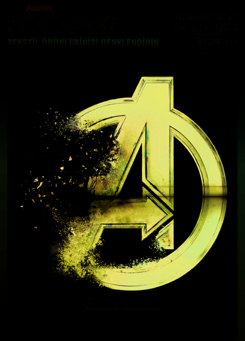 Avengers Logo Ütü ile Yapışan Tekstil DTF Baskı