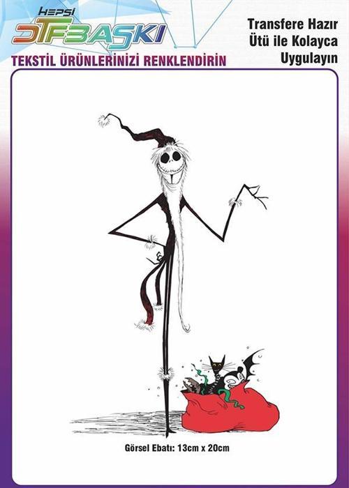 Ölü Gelin Corpse Bride Ütü ile Yapışan Tekstil DTF Baskı