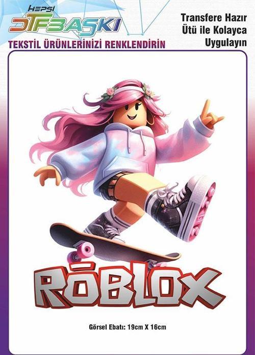Roblox Ütü ile Yapışan Tişört Tekstil Transfer Dtf Baskı