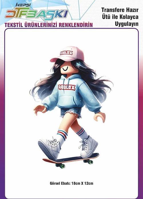Roblox Ütü ile Yapışan Tişört Tekstil Transfer Dtf Baskı