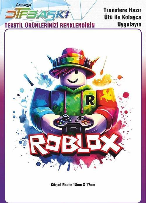 Roblox Ütü ile Yapışan Tişört Tekstil Transfer Dtf Baskı