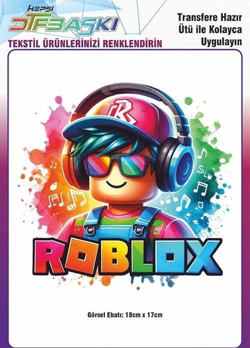 Roblox Ütü ile Yapışan Tişört Tekstil Transfer Dtf Baskı