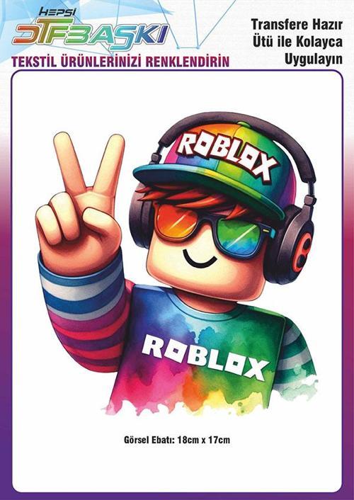 Roblox Ütü ile Yapışan Tişört Tekstil Transfer Dtf Baskı