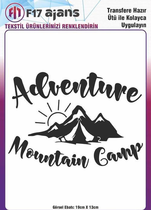 Ütü Ile Yapışan Tekstil Dtf Baskı Görseli Adventure Mountain Camp