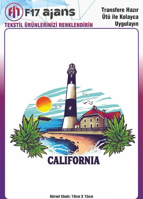 Ütü Ile Yapışan Tekstil Dtf Baskı Görseli California