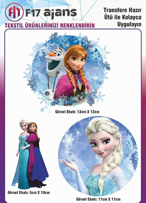 Ütü Ile Yapışan Tekstil Dtf Baskı Görseli Elsa Anna Karlar Ülkesi
