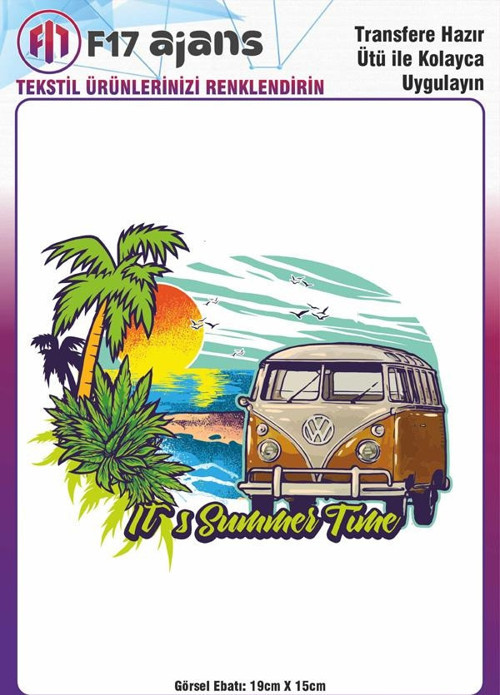 Ütü Ile Yapışan Tekstil Dtf Baskı Görseli It's Summer Tune