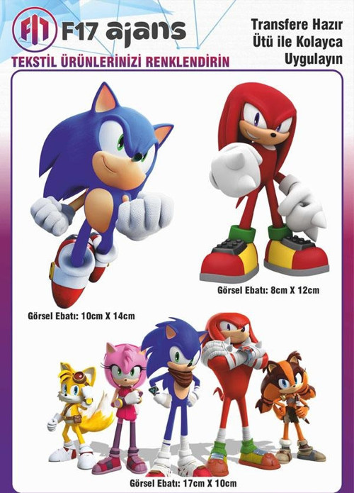 Ütü Ile Yapışan Tekstil Dtf Baskı Görseli Sonic