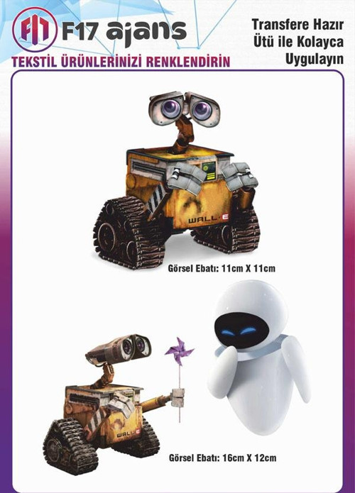 Ütü Ile Yapışan Tekstil Dtf Baskı Görseli Wall-e