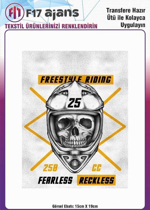 Ütü ile Yapışan Tekstil DTF Transfer Baskı Freestyle Riding