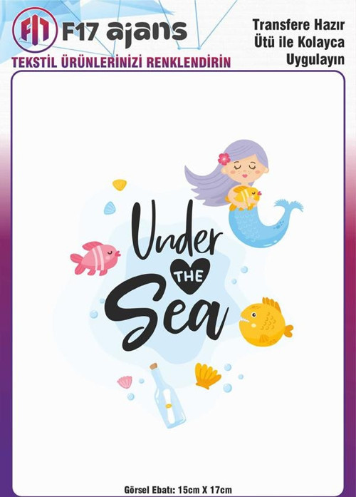 Ütü ile Yapışan Tekstil DTF Transfer Baskı Under the Sea
