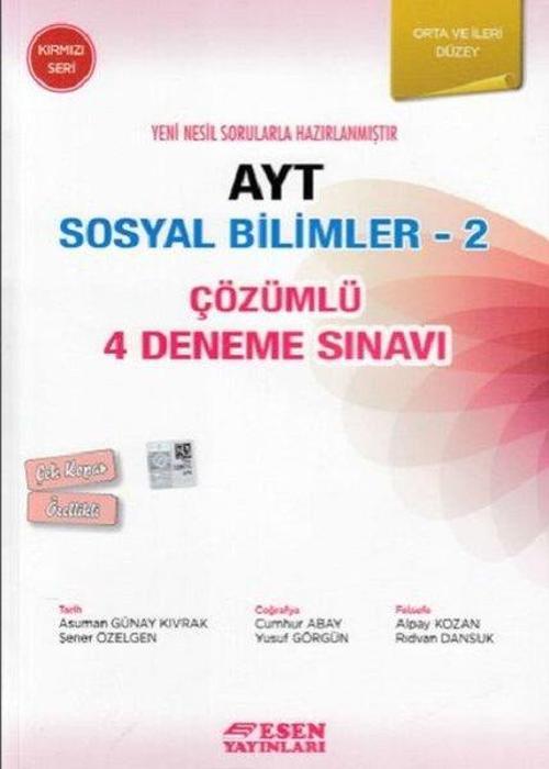 AYT Sosyal Bilimler 2-Çözümlü 4 Deneme Sınavı-Orta ve İleri Düzey