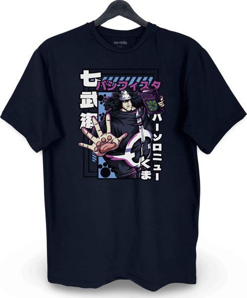 Kuma One Piece Baskılı Loose Fit Bisiklet Yaka Unisex Tişört Anime Manga