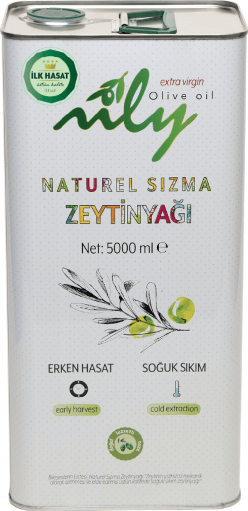 İlk Hasat Soğuk Sıkım Natürel Sızma Zeytinyağı 5 lt