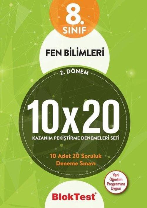 8.Sınıf  2.Dönem Fen Bilimleri 10x20 Kazanım Pekiştirme Denemeleri Seti