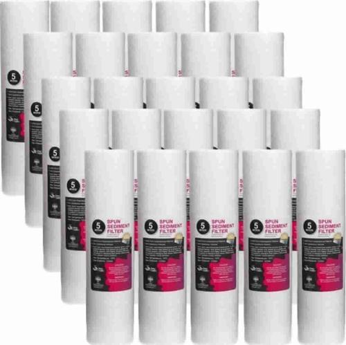 Açık Kasa Su Arıtma Cihazı 10 Inç 5 Mikron Sediment Spun Filtre (25 Adet)