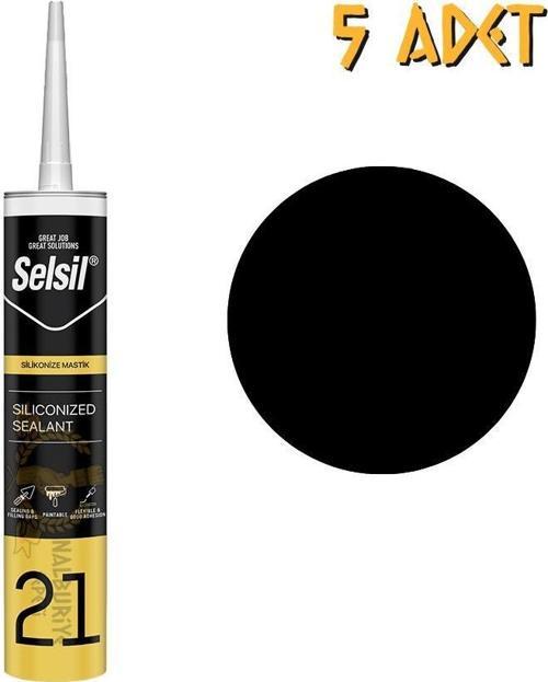 Silikonize Mastik SİYAH 500 gr. - 5 Adet