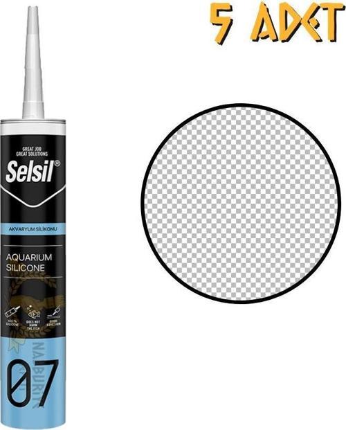 Suya Dayanıklı Akvaryum Silikonu ŞEFFAF 300 ml.  - 5 Adet