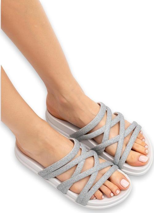 Dd0220 Shine Ad Vegan Gümüş Kadın Terlik 35/36