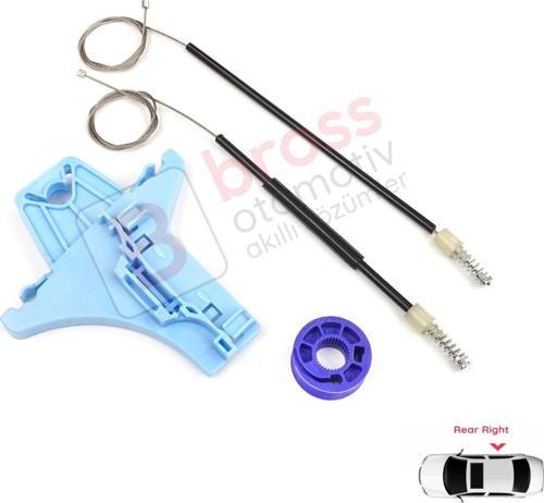 VW Polo Vento MK5 6R 6C  2009-2022 4/5 Kapı 6R4839462 İçin Elektrikli Arka Sağ Cam Kriko Tamir Seti