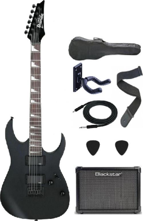 Grg121Dx Bkf Gıo Serisi Siyah Flat Elektro Gitar Set