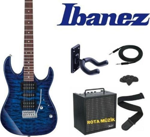 Grx70Qa-Tbb Transparent Blue Burst Elektro Gitar Set