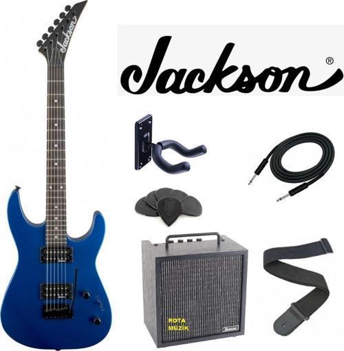 Jackson Js11 Dinky 2-Point Tremolo Amaranth Klavye Metallic Blue Elektro Gitar Set